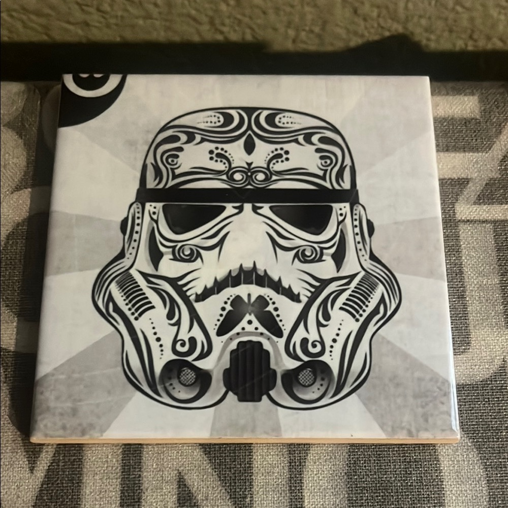 Black and White Stormtrooper Art Tile